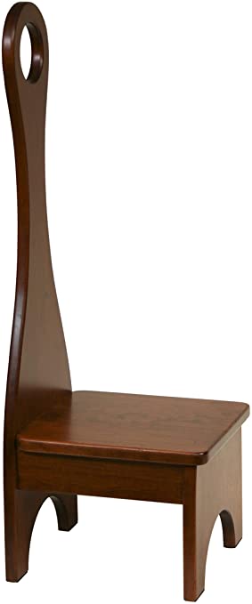 BCC Solid Hardwood Bench Step Stool with Handle: Handmade in The USA: for Kitchen, Bedroom or Bathroom (Cherry, Michael's Cherry)