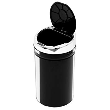 Homcom 30L LUXURY Automatic Sensor Dustbin Kitchen Waste Bin Rubbish Trashcan Auto Dustbin Stainless Steel with Bucket Black 30.5*30.5*56.5CM