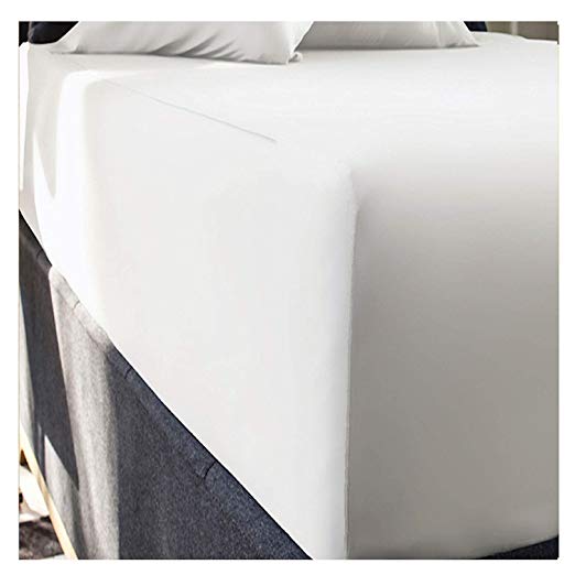 rejuvopedic 16" EXTRA DEEP, Single Size Snow Egyptian Cotton 200 Thread Count Fitted Sheet, Bedding. ***Carefully Woven From Long Fine Staples Of Cotton Yarn
