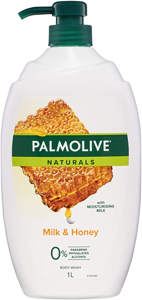 Palmolive Naturals Milk and Honey Body Wash with Moisturising Milk 0% Parabens Recyclable, 1L