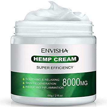Envisha Hemp Cream for Pain Relief - 8000 Mg - Natural Hemp Extract Cream for Inflammation & Sore Muscles - Efficient Help Joint Relief, Arthritis & Back Pain Support - Good for Skin Health (CS-0A)