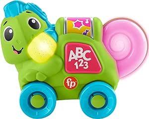 Fisher-Price Baby Learning Toy Link Squad Crawl ‘n Colors Chameleon with Music & Lights for Ages 9  Months, Compatible Only with Link Squad Items