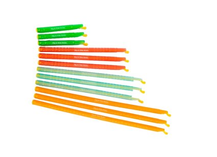 Bag Clips 12 Original Colored Slip and Slide Sticks, Food Sealer Clips, Chip Clips, Different Sizes, Re-sealable, Prevent Waste, Keep Food Fresh, Plastic Sticks for Airtight & Watertight