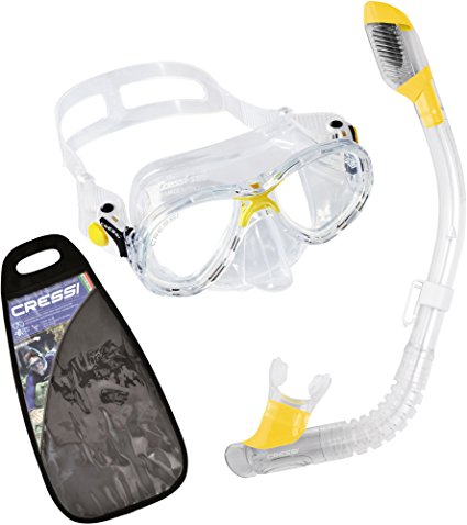 Cressi MAREA JR & MINI DRY, Youth Kids Snorkeling Mask and Dry Snorkel - Cressi: Italian Quality since 1946