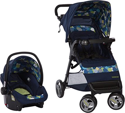 Cosco Simple Fold Travel System with Light and Comfy 22 Infant Car Seat, Comet