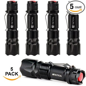 J5 Tactical V1-Pro Flashlight (5 Pack) The Original 300 Lumen Ultra Bright, LED 3 Mode Flashlight …