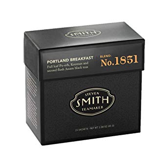 Smith Teamaker Portland Breakfast Blend No. 1851 (Full Leaf Black Tea), 1.58 Oz, 15 Bags, Portland Breakfast, 1.58 Oz