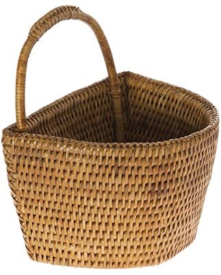 Kouboo 1060074 La Jolla Rattan Wall Basket, Small, Honey Brown