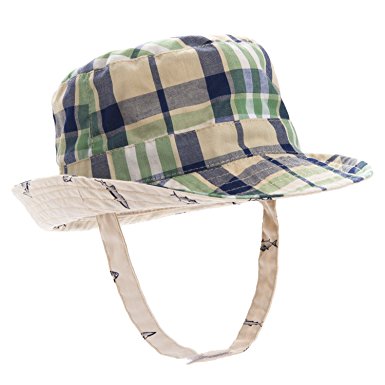 Eriso Baby Toddler Plaid Bucket Reversible Sun Protection Animal Hat