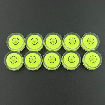 10Pcs/Set Small Bubble Spirit Level 10x6mm Circular Mini Bullseye Bubble Levels Inclinometers for Telescope Tripod Phonograph Turntable Measuring Tools