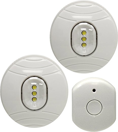 GE 17494 Wireless Remote Control LED Puck Lights, White, 2-Pack