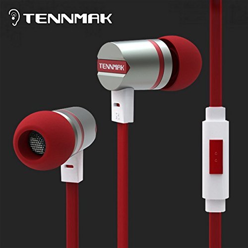 Tennmak Dulcimer Red in-ear metal earphone & earbud with MIC&remote for iPhone& &Samsung&HTC&Android& MP3