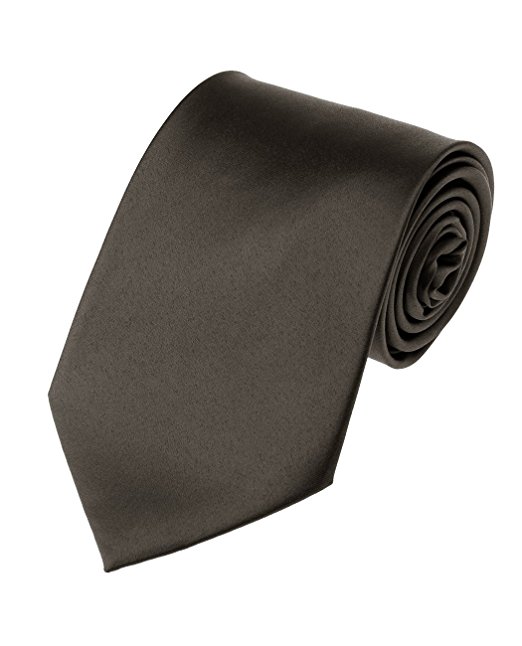 Men's Smooth Satin Solid Color Extra Long XL Necktie