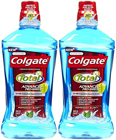 Colgate Total Advanced Pro-Shield Mouthwash, Peppermint Blast, 16.9 Ounce (Pack of 2)