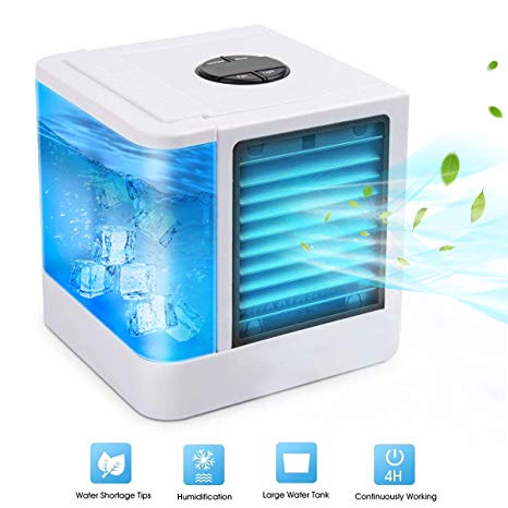 UOKOO Personal Air Cooler, Personal Space Air Conditioner, Mini USB Personal Space Air Cooler, Humidifier, Desktop Cooling Fan for Office Household Outdoors