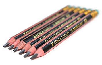 Koala Tools | Bear Claw Pencils (pack of 6) - Fat, Thick, Strong, Triangular Grip, Graphite, 2B Lead with Eraser - Suitable for Kids, Art, Drawing, Drafting, Sketching & Shading