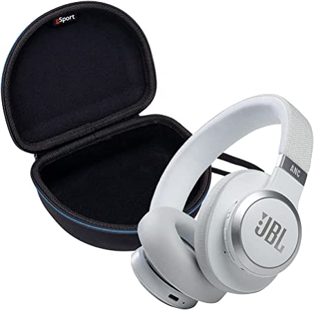 JBL Live 660NC Wireless Over-Ear Noise-Cancelling Headphone Bundle with gSport Case (White)