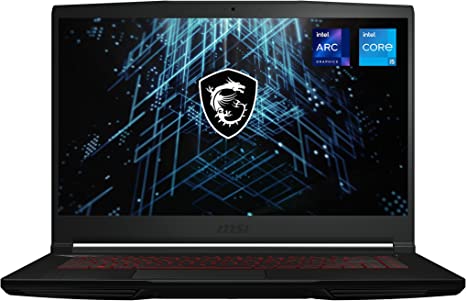 MSI Thin GF63 15.6" 144Hz Gaming Laptop: Intel Core i5-12450H ARC A370M 8GB 512GB NVMe SSD Win11, Type-C USB 3.2 Gen 1, High-ResoluTion Audio, Cooler Boost 5, Win11 Home: Black 12HW-001