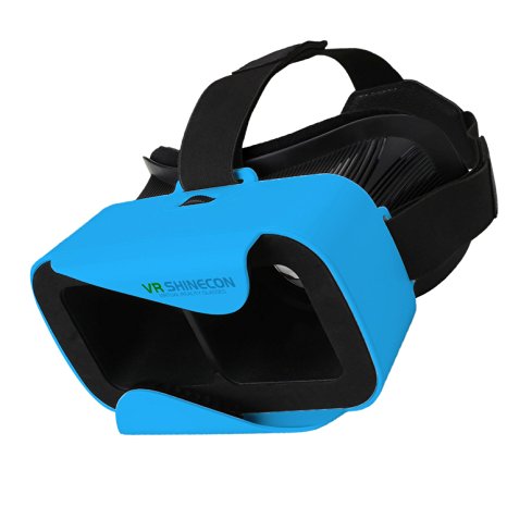 KINGA VR BOX 3.0 Version VR Headset Virtual Reality Glasses with Adjustable Lens and Strap for Smartphone 4.7-6.0 Inches Support Android Win and IOS-Blue Color