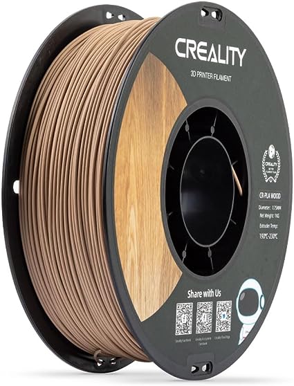 Creality Wood Filament PLA, 3D Printer Filament 1.75 mm, Smooth Silk Texture, Toughness, 1kg(2.2lbs)/Spool Printing Filament, for All FDM Printers (Wood)