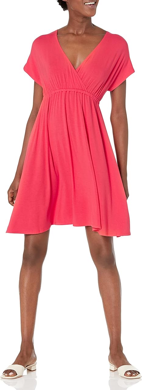 Amazon Essentials Women's Surplice Dress (Available in Plus Size)