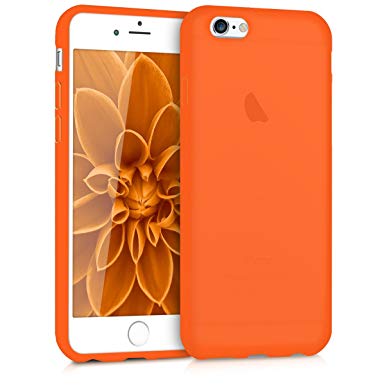 kwmobile TPU Silicone Case for Apple iPhone 6 / 6S - Soft Flexible Shock Absorbent Protective Phone Cover - Neon Orange