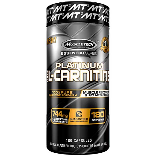 MuscleTech Essential Series 100% L-carnitine, 180 Count