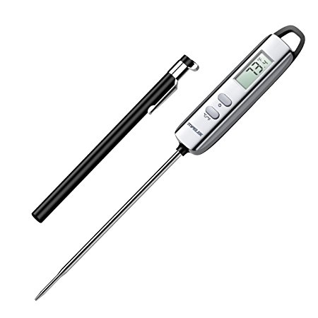 Latest Food Thermometer,TOPELEK 5 Seconds Digital Instant Read Kitchen Cooking Thermometer Food Meat Thermometer with Super Long Probe,ºF/ºC Button,Best Kitchen Thermometer for Thanksgiving Day,Christmas Turkey,Food,Meat,Candy,Milk,Grill,BBQ,Bath Water