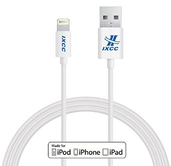 iXCC Element II Series 6ft Apple MFi Certified Lightning 8pin to USB Charge and Sync Cable for iPhone 566sPlusiPad MiniAirPro - White