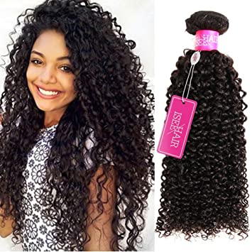 ISEE Hair 9A Grade Mongolian Kinky Curly Hair Extension Virgin Human Hair Weaving 3 Bundles Kinky Curly Virgin Hair 100% Human Hair Weaves Extension Mongolian Virgin Hair (22 22 22inches)