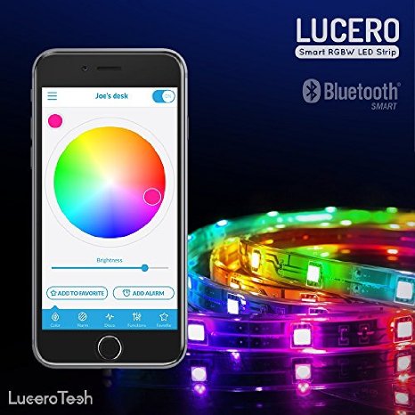 Lucero Smart RGB   W LED Strip Light Kit - Smartphone App Controlled - works with iPhone, Android, Windows and Amazon Fire Phone & Tablet - Sync with Lucero Smart Bulbs - 2M / 6.5FT IP65 120 LEDs