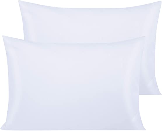 NTBAY 500 Thread Count Cotton Queen Pillowcases, Super Soft and Breathable Envelope Closure Pillow Cases, 20 x 30 Inches, White