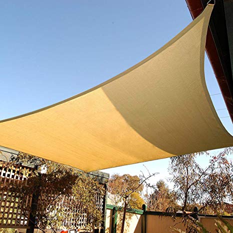 Artpuch 8X10' Rectangle Sun Shade Sails UV Block for Shelter Canopy Patio Garden Outdoor Facility Sand and Activities