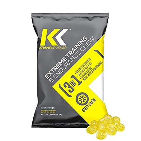 Pre Workout Kramp Krusher, Energy Gummies, (Pack of 12) Training and Endurance Enhancer, with Electrolytes, Calcium Lactate for Optimal Performance While Training (Lemon, 1Pack)