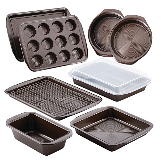 Circulon Nonstick Bakeware 10-Piece Bakeware Set, Chocolate Brown