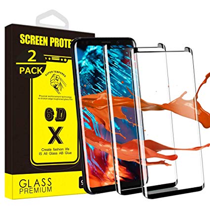 Yoyamo (2 Pack) Tempered Glass Nv11 Screen Protector for Samsung Galaxy S9, Case Friendly - Black