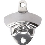 Bar Brat Wall Mount Beer Bottle Opener In Stainless Steel  Comes With 2 Matching Screws  Can Be Wall Mounted Against Most Surfaces