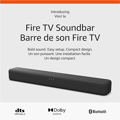 Introducing Amazon Fire TV Soundbar, 2.0 speaker with DTS Virtual:X and Dolby Audio, Bluetooth connectivity