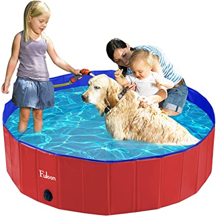 Fuloon PVC Pet Swimming Pool Portable Foldable Pool Dogs Cats Bathing Tub Bathtub Wash Tub Water Pond Pool Pet Pool & Kiddie Pools for Kids in The Garden,