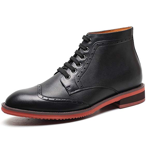 CHAMARIPA Height Increasing Shoes 2.76'' Taller Men Lace Dress Boots Elevator Shoes H61B25K011D