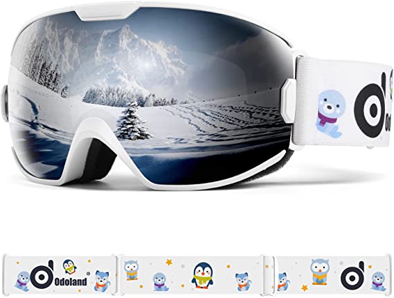 Odoland Kids Ski Goggles, Snowboard Goggles for Youth Skiing Age 8-16, Snow Goggles S2 Double Lens Anti-Fog UV Protection