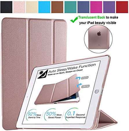 DuraSafe Cases for iPad 9.7 Inch 5/6 Gen 2017/2018 [ A1893 A1954 A1822 A1823 ] Smart Cover - Rose Gold (UltraSlim)