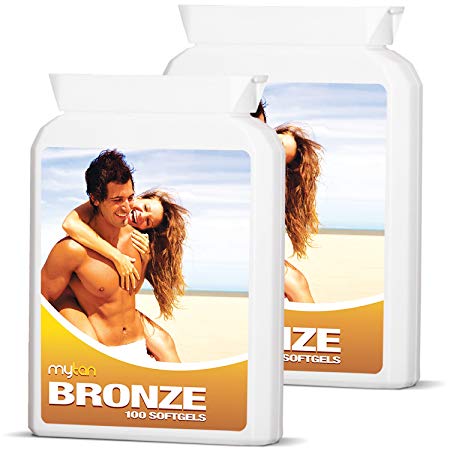 MyTan Bronze Twin Pack Discount Sun Tanning Tablets | Over 12-Week Supply | Beta Carotene Tanning Pills | Sunless Tan Supplement