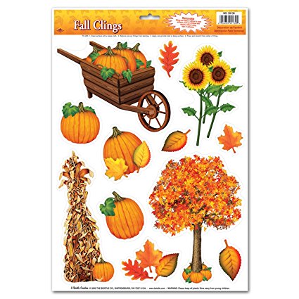 Fall Clings Party Accessory (1 count) (12/Sh)