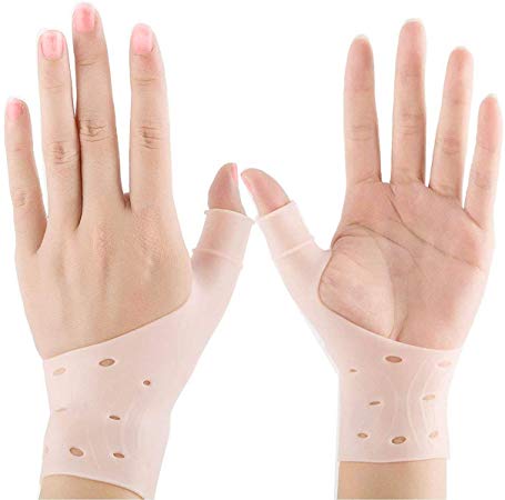 Gel Wrist Brace, Adjustable Braces Elastic Pressure Support Relief Pain from Tenosynovitis, Arthritis, rheumatism, Carpal Tunnel, Tendonitis, for Right and Left Hands for Men and Women One Pair Beige