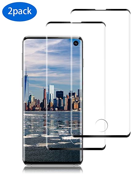 ROYEO Screen Protector for Galaxy S10, [2 Pack] Premium 3D Tempered Glass [9H Hardness] [Anti-Bubble] [Fingerprints Sensor Compatible] for Samsung Galaxy S10