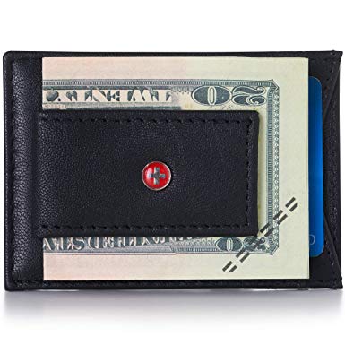 Alpine Swiss Mens Wallet Leather Money Clip Thin Slim Front Pocket Wallet