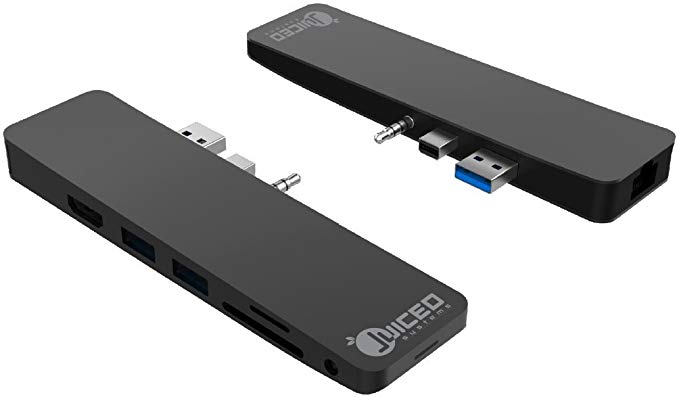Juiced Systems CruzHUB - Surface Laptop 2 Adapter - Designed for Surface Laptop 2 - Gigabit Ethernet - 4K HDMI - 2 USB 3.0 - SD - Micro SD - AUX - Compatible with Surface Laptop v1 and v2