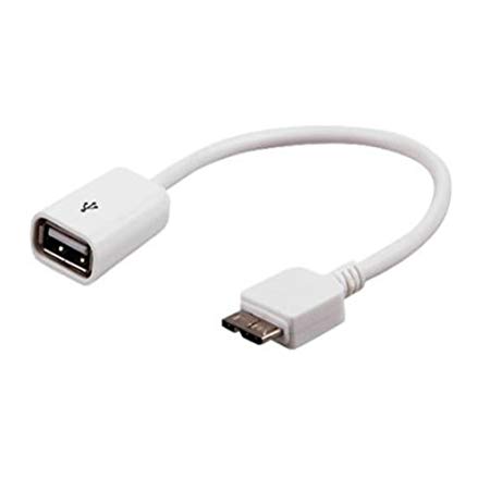 Caxico USB 3.0 OTG Cable White for Samsung Galaxy Note 3 N9000/N9005 Galaxy S5 Nokia Lumia 2520 Tablet Samsung Galaxy Note Pro 12.2 /Tab Pro 12.2 - On The Go Micro 3.0 to Female USB 3.0 SuperSpeed Adapte Cable