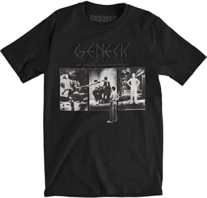 Genesis Men's Lamb Lies Down On Broadway Slim Fit T-Shirt Black